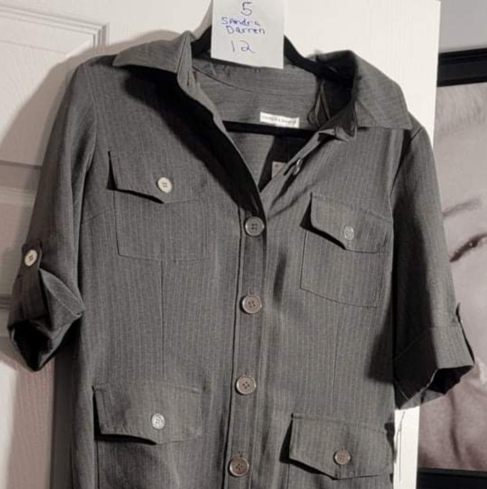 Button down grey dress....